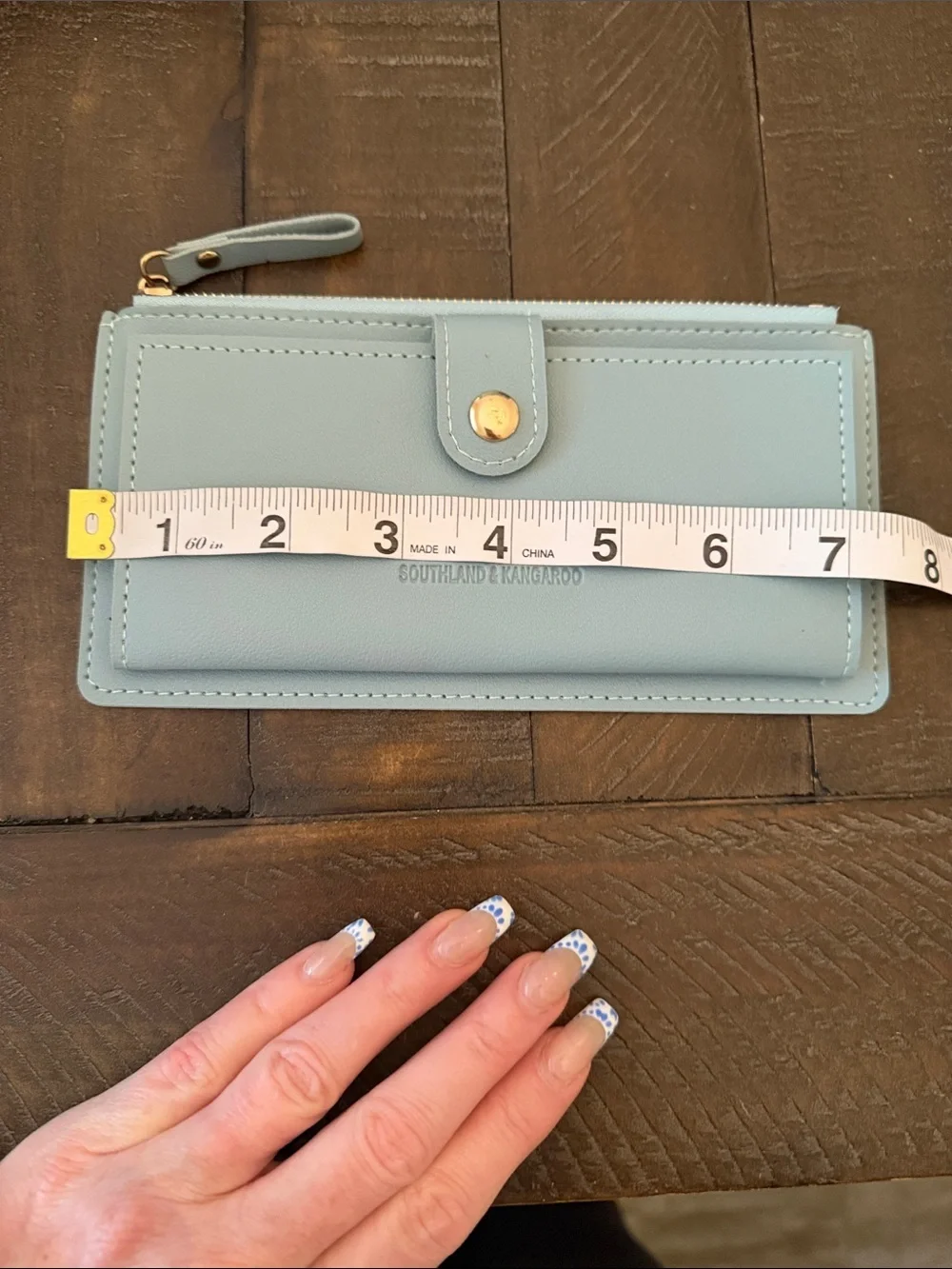 SOUTHLAND & KANGAROO  light blue Long Wallet with Snap Closure